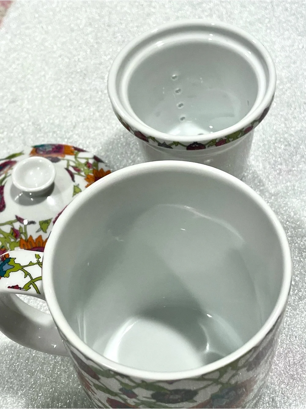 3-pc World Market Teacup, Loose-Leaf Infuser, and Lid 6” Combo | 12 oz. | Boho